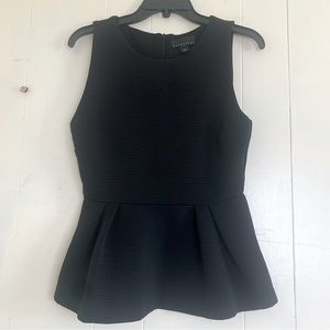 Attention Top Black Peplum Sleeveless BlouseTop Size Small.
